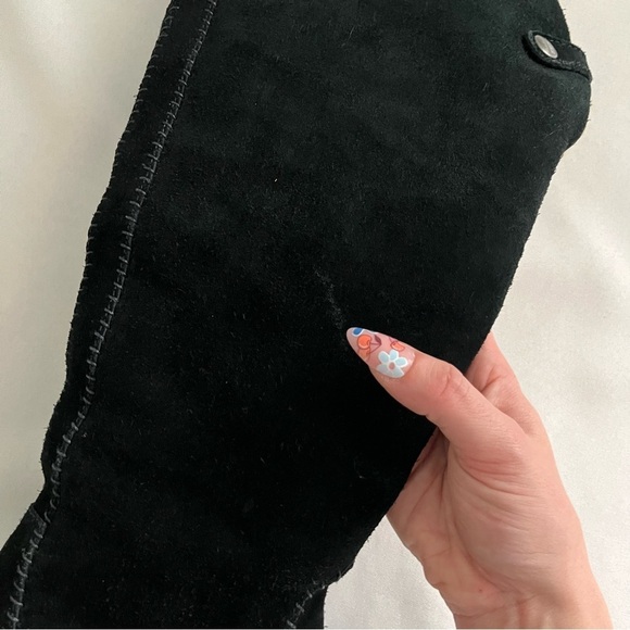 UGG Australia Lillian Black Suede Knee High Sherling Clog Boots Size 7 - Picture 6 of 16